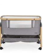 CANGAROO Patut Co-Sleeper Amo Light grey 91x49x89 cm cu laterala culisantafixare langa patul parinteluIinaltime reglabila in 7 pozitiiroti cu blocareraft pentru accesoriipozitie antirefluxsaltea si plasa insecte inclusa