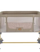 CANGAROO Patut Co-Sleeper Aura Beige 88x56 cm cu laterala culisanta saltea cu baza ferma si husa detasabila functie anti reflux 7 nivele de reglare a inaltimii 4 roti cu franarecomandat de la nastere pana la 9 kg