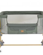 CANGAROO Patut Co-Sleeper Aura Green 88x56 cm cu laterala culisanta saltea cu baza ferma si husa detasabila functie anti reflux 7 nivele de reglare a inaltimii 4 roti cu franarecomandat de la nastere pana la 9 kg