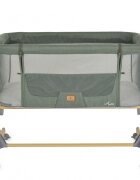 CANGAROO Patut Co-Sleeper Aura Green 88x56 cm cu laterala culisanta saltea cu baza ferma si husa detasabila functie anti reflux 7 nivele de reglare a inaltimii 4 roti cu franarecomandat de la nastere pana la 9 kg