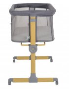 CANGAROO Patut Co-Sleeper Aura Grey 88x56 cm cu laterala culisanta saltea cu baza ferma si husa detasabila functie anti reflux 7 nivele de reglare a inaltimii 4 roti cu franarecomandat de la nastere pana la 9 kg