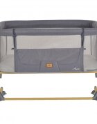 CANGAROO Patut Co-Sleeper Aura Grey 88x56 cm cu laterala culisanta saltea cu baza ferma si husa detasabila functie anti reflux 7 nivele de reglare a inaltimii 4 roti cu franarecomandat de la nastere pana la 9 kg