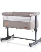 CANGAROO Patut Co-Sleeper pentru bebelusi Always Together Beige cu laterala culisanta5 pozitii de reglare inaltimepozitie antirefluxpicioare antiderapantefunctie atasare la patul parinteluisistem leganarehusa detasabila