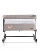CANGAROO Patut Co-Sleeper pentru bebelusi Always Together Beige cu laterala culisanta5 pozitii de reglare inaltimepozitie antirefluxpicioare antiderapantefunctie atasare la patul parinteluisistem leganarehusa detasabila