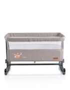 CANGAROO Patut Co-Sleeper pentru bebelusi Always Together Beige cu laterala culisanta5 pozitii de reglare inaltimepozitie antirefluxpicioare antiderapantefunctie atasare la patul parinteluisistem leganarehusa detasabila
