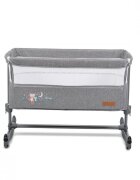 CANGAROO Patut Co-Sleeper pentru bebelusi Always Together Grey cu laterala culisanta5 pozitii de reglare inaltimepozitie antirefluxpicioare antiderapantefunctie atasare la patul parinteluisistem leganarehusa detasabila