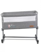 CANGAROO Patut Co-Sleeper pentru bebelusi Always Together Grey cu laterala culisanta5 pozitii de reglare inaltimepozitie antirefluxpicioare antiderapantefunctie atasare la patul parinteluisistem leganarehusa detasabila