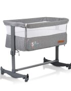 CANGAROO Patut Co-Sleeper pentru bebelusi Always Together Grey cu laterala culisanta5 pozitii de reglare inaltimepozitie antirefluxpicioare antiderapantefunctie atasare la patul parinteluisistem leganarehusa detasabila
