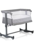 CANGAROO Patut Co-Sleeper pentru bebelusi Always Together Grey cu laterala culisanta5 pozitii de reglare inaltimepozitie antirefluxpicioare antiderapantefunctie atasare la patul parinteluisistem leganarehusa detasabila