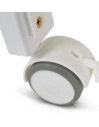 CANGAROO Patut din lemn pentru copii Wing Alb Multifunctional cu Inaltime somiera reglabila pe 3 niveleLaterala culisanta Roti cu sistem blocareMargine din silicon pentru protectie dintisoriVopsea non toxica