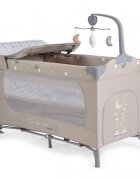 CANGAROO Patut pentru copii Once upon a time L3 Beige pliabil cu 2 nivele roti usita cu fermoar masuta de infasat carusel geanta de transport