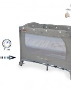CANGAROO Patut pentru copii Once upon a time L3 Grey pliabil cu 2 nivele roti usita cu fermoar masuta de infasat carusel geanta de transport