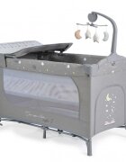 CANGAROO Patut pentru copii Once upon a time L3 Grey pliabil cu 2 nivele roti usita cu fermoar masuta de infasat carusel geanta de transport