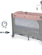 CANGAROO Patut pentru copii Once upon a time L3 Pink pliabil cu 2 nivele roti usita cu fermoar masuta de infasat carusel geanta de transport