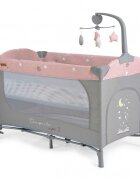 CANGAROO Patut pentru copii Once upon a time L3 Pink pliabil cu 2 nivele roti usita cu fermoar masuta de infasat carusel geanta de transport