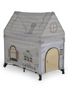 CANGAROO Patut pliabil 2in1 Playhouse Gri 124x63x126 cm cu doua nivelesaltea pliabila inclusaroti cu franeintrare cu fermoaracoperis si geanta transport incluse