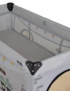 CANGAROO Patut pliabil 2in1 Playhouse Gri 124x63x126 cm cu doua nivelesaltea pliabila inclusaroti cu franeintrare cu fermoaracoperis si geanta transport incluse