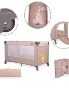 CANGAROO Patut pliabil Africa beige cu un nivel usita cu fermoar geanta de transport si saltea incluse