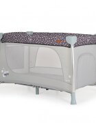 CANGAROO Patut pliabil Good Night Silver cu 2 nivele usita cu fermoar bara de jucarii roti cu blocare geanta de transport si masuta de infasat