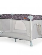 CANGAROO Patut pliabil Good Night Silver cu 2 nivele usita cu fermoar bara de jucarii roti cu blocare geanta de transport si masuta de infasat