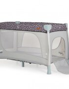 CANGAROO Patut pliabil Good Night Silver cu 2 nivele usita cu fermoar bara de jucarii roti cu blocare geanta de transport si masuta de infasat