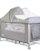 CANGAROO Patut pliabil ISleep Grey 120x60 cm cu 2 nivelesistem de leganareroti cu franeOrganizator cu 3 niveleSaltea pliabilaMasuta de infasatBara jucariiIneleGeanta transport si Capotina cu plasa insecte incluse