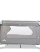 CANGAROO Patut pliabil ISleep Grey 120x60 cm cu 2 nivelesistem de leganareroti cu franeOrganizator cu 3 niveleSaltea pliabilaMasuta de infasatBara jucariiIneleGeanta transport si Capotina cu plasa insecte incluse