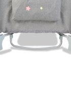 CANGAROO Patut pliabil ISleep Grey 120x60 cm cu 2 nivelesistem de leganareroti cu franeOrganizator cu 3 niveleSaltea pliabilaMasuta de infasatBara jucariiIneleGeanta transport si Capotina cu plasa insecte incluse