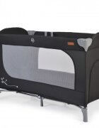 CANGAROO Patut pliabil multifunctional 2in1 SkyGlow Black cu 2 niveleroti cu blocareUsa de acces cu fermoarlaterala cu plasa de ventilatiepliabil compact2 inele de sustinere si saltea pliabila incluse