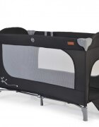 CANGAROO Patut pliabil multifunctional 2in1 SkyGlow Black cu 2 niveleroti cu blocareUsa de acces cu fermoarlaterala cu plasa de ventilatiepliabil compact2 inele de sustinere si saltea pliabila incluse