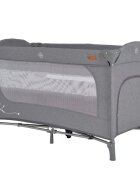 CANGAROO Patut pliabil multifunctional 2in1 SkyGlow Grey cu 2 niveleroti cu blocareUsa de acces cu fermoarlaterala cu plasa de ventilatiepliabil compact2 inele de sustinere si saltea pliabila incluse