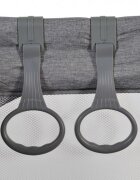 CANGAROO Patut pliabil multifunctional 2in1 SkyGlow Grey cu 2 niveleroti cu blocareUsa de acces cu fermoarlaterala cu plasa de ventilatiepliabil compact2 inele de sustinere si saltea pliabila incluse
