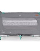 CANGAROO Patut pliabil multifunctional 2in1 SkyGlow Mint cu 2 niveleroti cu blocareUsa de acces cu fermoarlaterala cu plasa de ventilatiepliabil compact2 inele de sustinere si saltea pliabila incluse