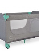 CANGAROO Patut pliabil multifunctional 2in1 SkyGlow Mint cu 2 niveleroti cu blocareUsa de acces cu fermoarlaterala cu plasa de ventilatiepliabil compact2 inele de sustinere si saltea pliabila incluse