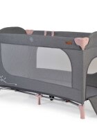 CANGAROO Patut pliabil multifunctional 2in1 SkyGlow Pink cu 2 niveleroti cu blocareUsa de acces cu fermoarlaterala cu plasa de ventilatiepliabil compact2 inele de sustinere si saltea pliabila incluse
