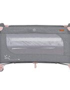 CANGAROO Patut pliabil multifunctional 2in1 SkyGlow Pink cu 2 niveleroti cu blocareUsa de acces cu fermoarlaterala cu plasa de ventilatiepliabil compact2 inele de sustinere si saltea pliabila incluse