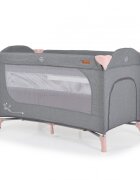 CANGAROO Patut pliabil multifunctional 2in1 SkyGlow Pink cu 2 niveleroti cu blocareUsa de acces cu fermoarlaterala cu plasa de ventilatiepliabil compact2 inele de sustinere si saltea pliabila incluse