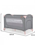 CANGAROO Patut pliabil multifunctional 2in1 SkyGlow Pink cu 2 niveleroti cu blocareUsa de acces cu fermoarlaterala cu plasa de ventilatiepliabil compact2 inele de sustinere si saltea pliabila incluse