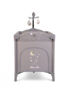 CANGAROO Patut pliabil pentru copii cu 2 nivele Once Upon a Time L2 Grey usa acces cu fermoar buzunar accesorii saltea pliabilacarusel muzical si geanta transport incluse