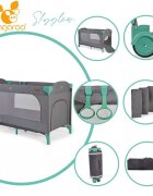 CANGAROO Patut SkyGlow Mint pliabil cu un nivel usita cu fermoar geanta transport roti cu sistem de blocare