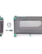 CANGAROO Patut SkyGlow Mint pliabil cu un nivel usita cu fermoar geanta transport roti cu sistem de blocare