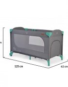 CANGAROO Patut SkyGlow Mint pliabil cu un nivel usita cu fermoar geanta transport roti cu sistem de blocare