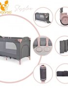 CANGAROO Patut SkyGlow Pink pliabil cu un nivel usita cu fermoar geanta transport roti cu sistem de blocare