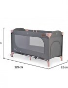 CANGAROO Patut SkyGlow Pink pliabil cu un nivel usita cu fermoar geanta transport roti cu sistem de blocare