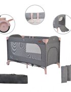 CANGAROO Patut SkyGlow Pink pliabil cu un nivel usita cu fermoar geanta transport roti cu sistem de blocare