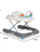 CANGAROO Premergator copii 2in1 Dotty Albastru cu inaltime reglabilaroti pivotantehusa detasabilapanou cu muzica si jucarii