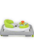 CANGAROO Premergator pentru copii Cody Green pliabilinaltime reglabila 3 pozitiiscaun cu spatar inalt si moaleroti pivotante6 dopuri din silicon anti-alunecarepanou muzical cu 12 melodii