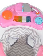 CANGAROO Premergator pentru copii Cody Pink pliabilinaltime reglabila 3 pozitiiscaun cu spatar inalt si moaleroti pivotante6 dopuri din silicon anti-alunecarepanou muzical cu 12 melodii