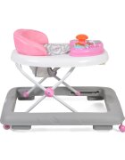 CANGAROO Premergator pentru copii Cody Pink pliabilinaltime reglabila 3 pozitiiscaun cu spatar inalt si moaleroti pivotante6 dopuri din silicon anti-alunecarepanou muzical cu 12 melodii
