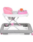 CANGAROO Premergator pentru copii Cody Pink pliabilinaltime reglabila 3 pozitiiscaun cu spatar inalt si moaleroti pivotante6 dopuri din silicon anti-alunecarepanou muzical cu 12 melodii